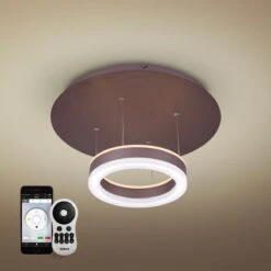 VONN LIGHTING VONN Europa VHP26510ORB 11” WiFi-Enabled ETL Certified Tunable Color-Changing LED Pendant Ceiling Fixture -VONN LIGHTING 26510 with remote