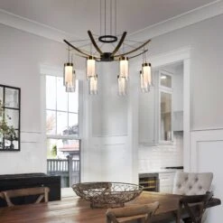 VONN LIGHTING VONN Artisan GENOA VAC3118BL 24" Integrated LED ETL Certified Pendant, Height Adjustable Chandelier, Black -VONN LIGHTING VAC3118BL IMAGE 6