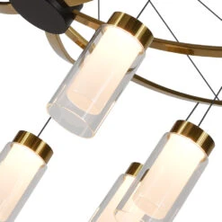 VONN LIGHTING VONN Artisan GENOA VAC3118BL 24" Integrated LED ETL Certified Pendant, Height Adjustable Chandelier, Black -VONN LIGHTING VAC3118BL IMAGE WB2