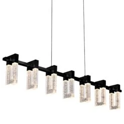 VONN LIGHTING VONN Artisan Sorrento VAC3137BL 40" 7-Light ETL Cert Integrated LED Pendant, Height Adjustable Chandelier, Black