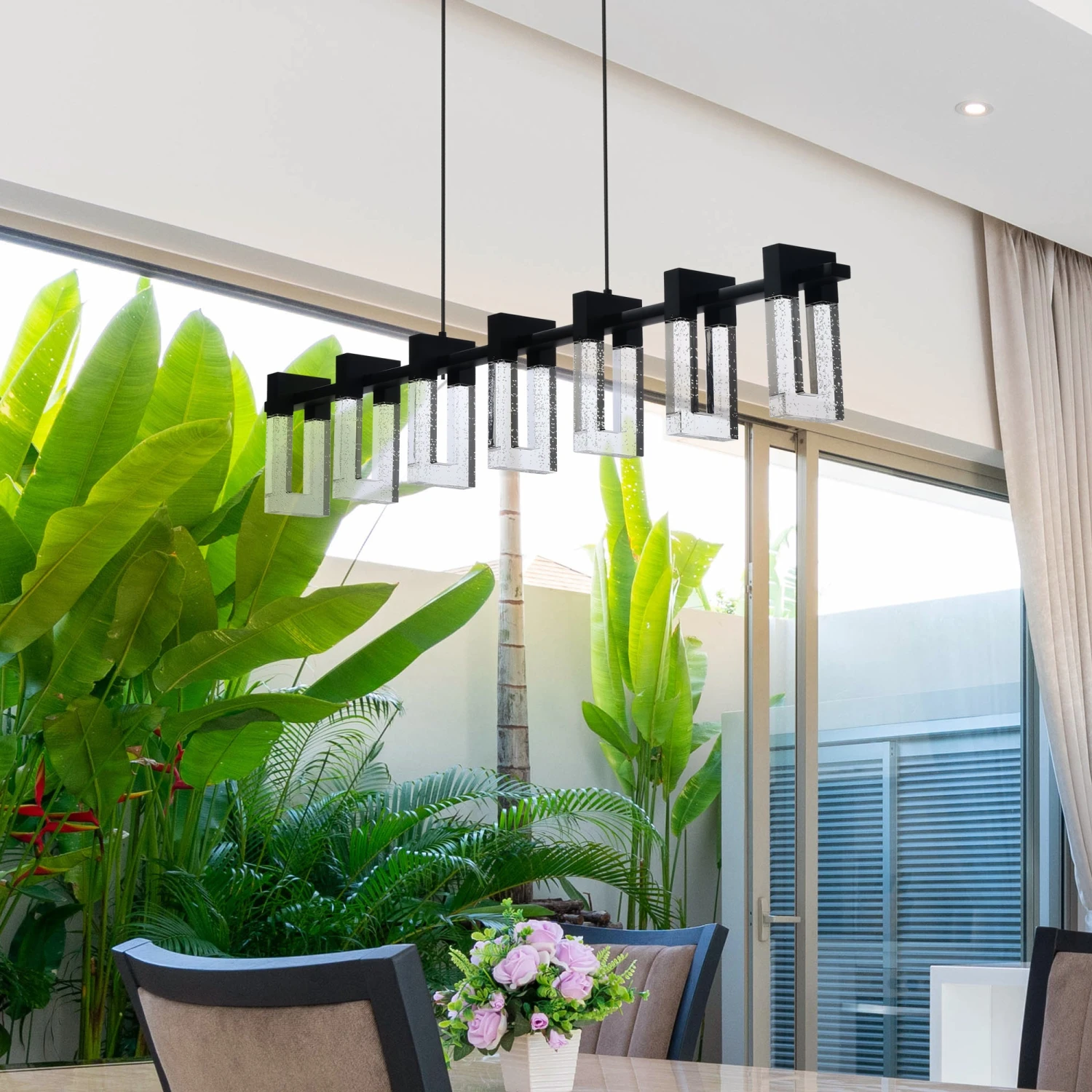 VONN LIGHTING VONN Artisan Sorrento VAC3137BL 40" 7-Light ETL Cert Integrated LED Pendant, Height Adjustable Chandelier, Black 9 VONN LIGHTING VONN Artisan Sorrento VAC3137BL 40" 7-Light ETL Cert Integrated LED Pendant, Height Adjustable Chandelier, Black - Image 7