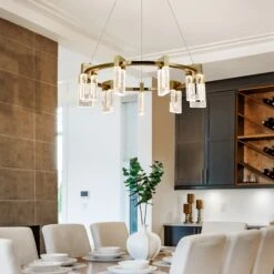 VONN LIGHTING VONN Artisan Sorrento VAC3139AB 27" Integrated LED ETL Certified Pendant, Height Adjustable Ring Chandelier, Antique Brass 21 VONN LIGHTING VONN Artisan Sorrento VAC3139AB 27" Integrated LED ETL Certified Pendant, Height Adjustable Ring Chandelier, Antique Brass -VONN LIGHTING VAC3139AB IMAGE 7