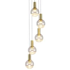 VONN LIGHTING VONN Artisan Sienna VAC3185BRS 5-Light ETL Certified Integrated LED Pendant, Height Adjustable Chandelier, Brass