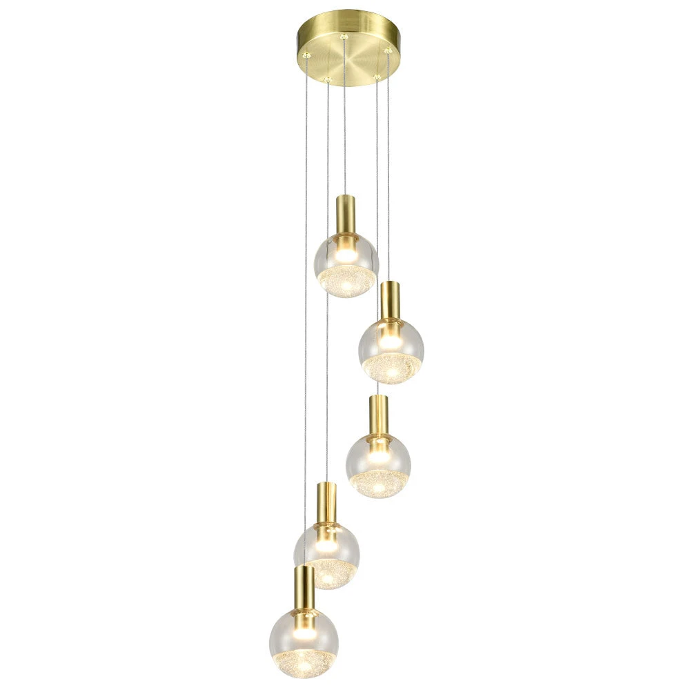 VONN LIGHTING VONN Artisan Sienna VAC3185BRS 5-Light ETL Certified Integrated LED Pendant, Height Adjustable Chandelier, Brass 10 VONN LIGHTING VONN Artisan Sienna VAC3185BRS 5-Light ETL Certified Integrated LED Pendant, Height Adjustable Chandelier, Brass - Image 8