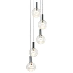 VONN LIGHTING VONN Artisan Sienna VAC3185CH 5-Light ETL Certified Integrated LED Pendant, Height Adjustable Chandelier, Chrome