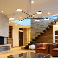 VONN LIGHTING VONN Artisan Torino VAC3196AB 39" Height Adjustable Integrated LED ETL Certified Chandelier, Disks Rotate, Antique Brass -VONN LIGHTING VAC3196AB IMAGE 4