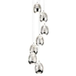 VONN LIGHTING VONN Artisan Venezia VAC3207CH 7-Light Integrated LED ETL Certified Pendant, Height Adjustable Chandelier, Chrome