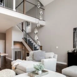 VONN LIGHTING VONN Artisan Venezia VAC3207CH 7-Light Integrated LED ETL Certified Pendant, Height Adjustable Chandelier, Chrome -VONN LIGHTING VAC3207CH IMAGE 6