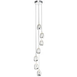 VONN LIGHTING VONN Artisan Venezia VAC3207CH 7-Light Integrated LED ETL Certified Pendant, Height Adjustable Chandelier, Chrome -VONN LIGHTING VAC3207CH IMAGE WB2