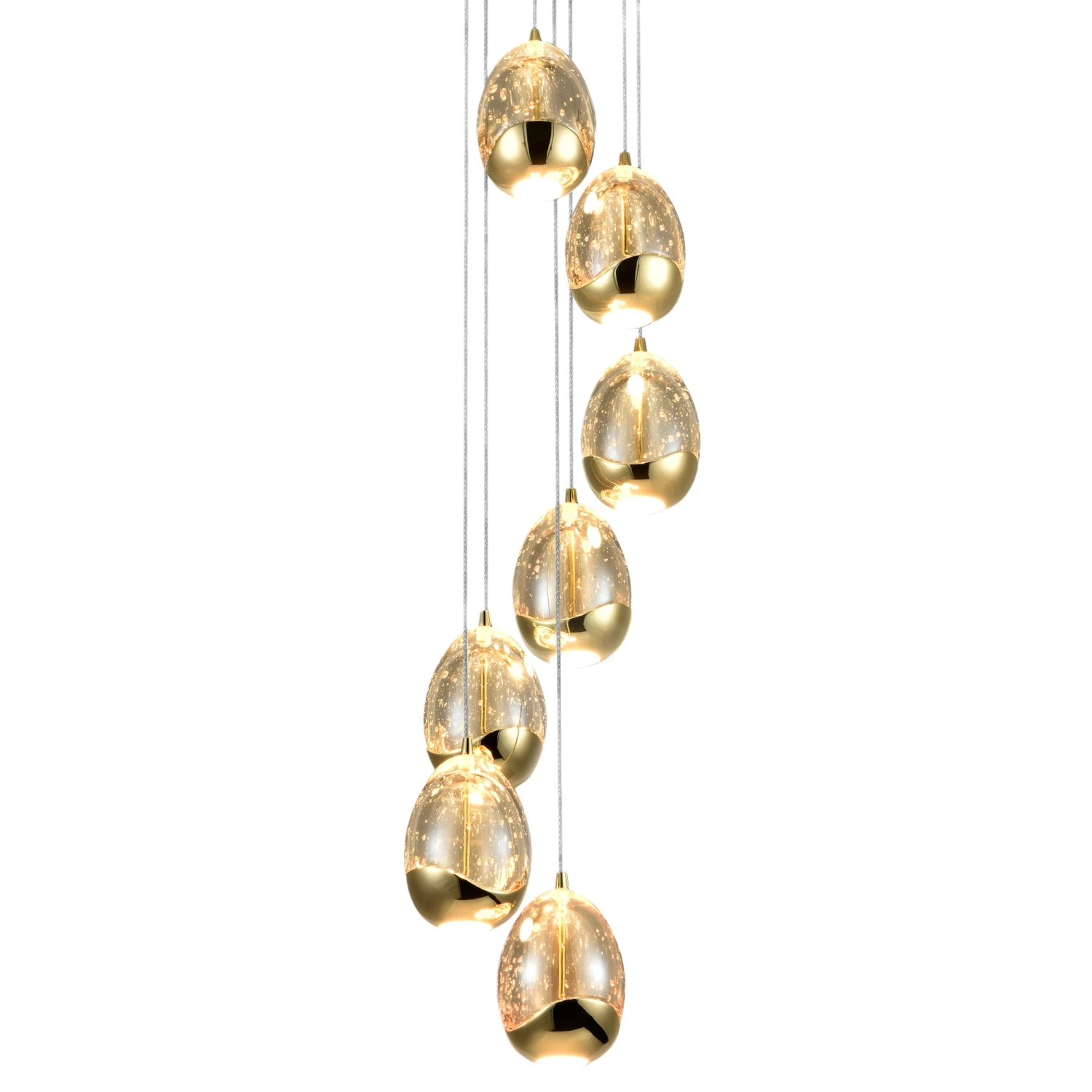 VONN LIGHTING VONN Artisan Venezia VAC3207GL 7-Light Integrated LED ETL Certified Pendant, Height Adjustable Chandelier, Gold 3 VONN LIGHTING VONN Artisan Venezia VAC3207GL 7-Light Integrated LED ETL Certified Pendant, Height Adjustable Chandelier, Gold