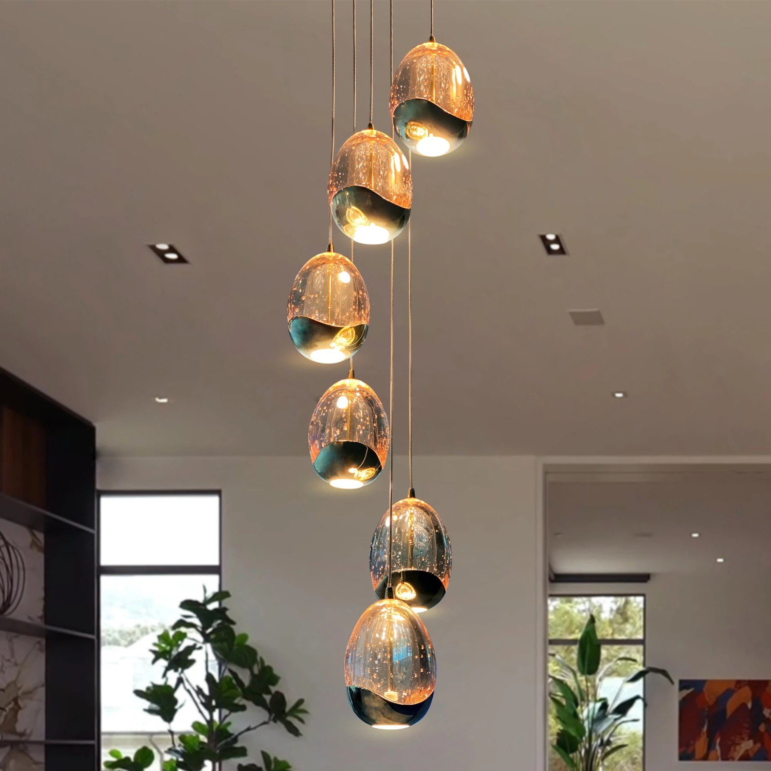 VONN LIGHTING VONN Artisan Venezia VAC3207GL 7-Light Integrated LED ETL Certified Pendant, Height Adjustable Chandelier, Gold 4 VONN LIGHTING VONN Artisan Venezia VAC3207GL 7-Light Integrated LED ETL Certified Pendant, Height Adjustable Chandelier, Gold - Image 2