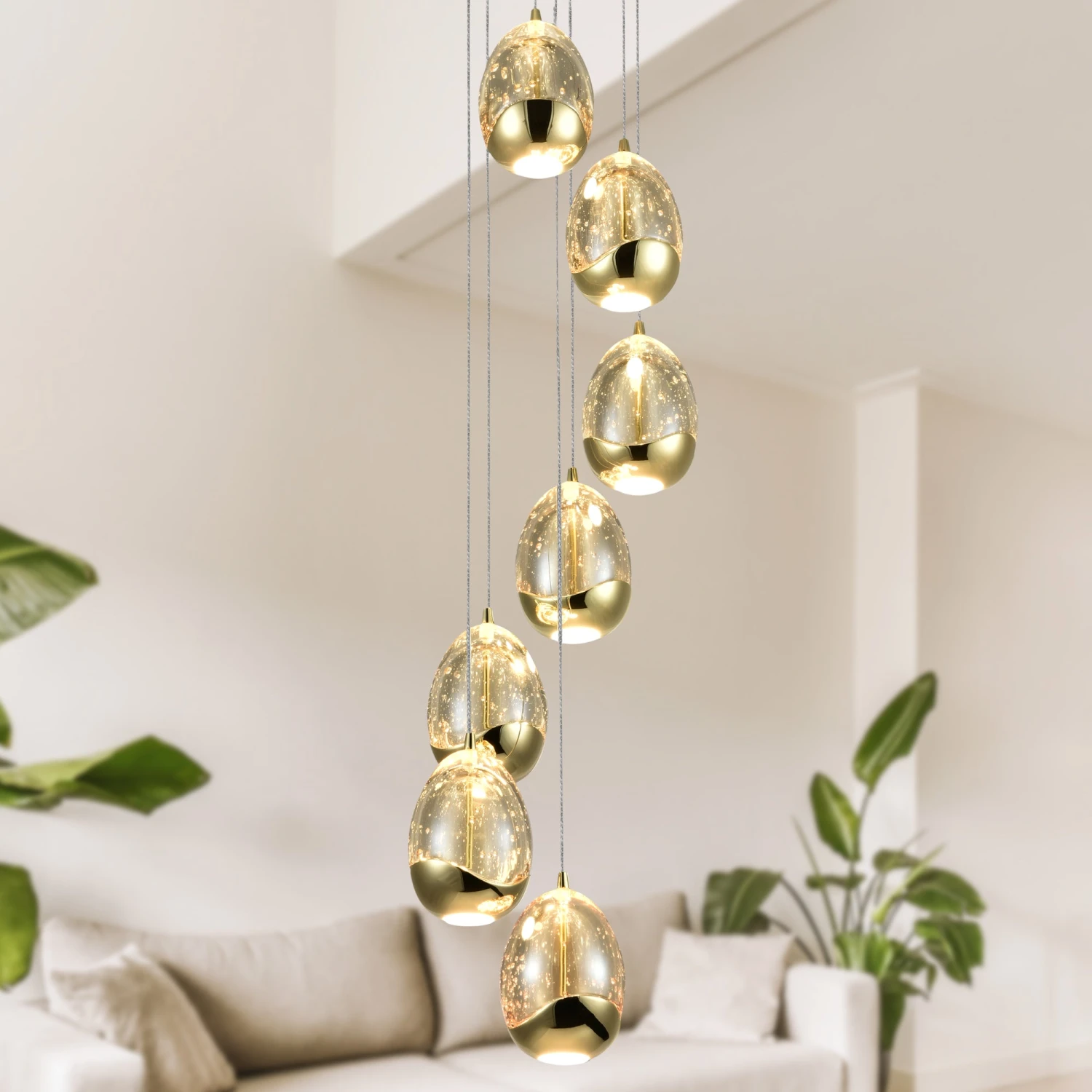 VONN LIGHTING VONN Artisan Venezia VAC3207GL 7-Light Integrated LED ETL Certified Pendant, Height Adjustable Chandelier, Gold 5 VONN LIGHTING VONN Artisan Venezia VAC3207GL 7-Light Integrated LED ETL Certified Pendant, Height Adjustable Chandelier, Gold - Image 3