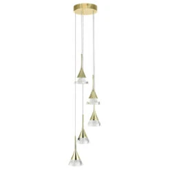VONN LIGHTING VONN Artisan Amalfi VAC3215GL 5-Light Integrated LED ETL Certified Pendant, Height Adjustable Chandelier, Gold -VONN LIGHTING VAC3215GL IMAGE 1
