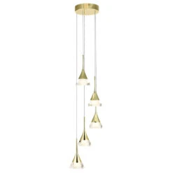 VONN LIGHTING VONN Artisan Amalfi VAC3215GL 5-Light Integrated LED ETL Certified Pendant, Height Adjustable Chandelier, Gold -VONN LIGHTING VAC3215GL IMAGE WB2