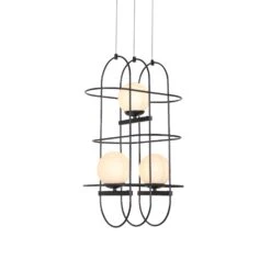 VONN LIGHTING VONN Artisan Lyra VAC3273BL 16" Integrated LED ETL Certified Height Adjustable Chandelier, Black Pendant