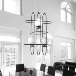 VONN LIGHTING VONN Artisan Lyra VAC3273BL 16" Integrated LED ETL Certified Height Adjustable Chandelier, Black Pendant -VONN LIGHTING VAC3273BL IMAGE 5