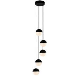 VONN LIGHTING VONN Artisan Ravello VAC3285BL 5-Light Integrated LED ETL Certified Pendant Height Adjustable Chandelier, Black -VONN LIGHTING VAC3285BL IMAGE WB2