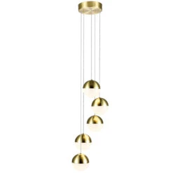 VONN LIGHTING VONN Artisan Ravello VAC3285BRS 5-Light Integrated LED ETL Certified Pendant Height Adjustable Chandelier, Brass -VONN LIGHTING VAC3285BRS IMAGE WB2