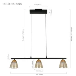 VONN LIGHTING VONN Artisan Roma VAC3293BL 36" Integrated LED ETL Certified Pendant, Height Adjustable Chandelier, Black -VONN LIGHTING VAC3293BL IMAGE WB7