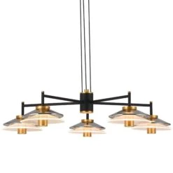 VONN LIGHTING VONN Artisan Verona VAC3315BL 31" Integrated LED ETL Certified Pendant, Height Adjustable Chandelier, Black