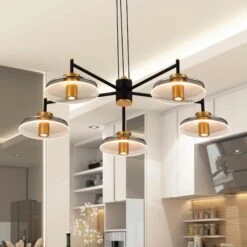 VONN LIGHTING VONN Artisan Verona VAC3315BL 31" Integrated LED ETL Certified Pendant, Height Adjustable Chandelier, Black -VONN LIGHTING VAC3315BL IMAGE 4