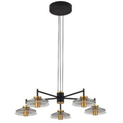 VONN LIGHTING VONN Artisan Verona VAC3315BL 31" Integrated LED ETL Certified Pendant, Height Adjustable Chandelier, Black -VONN LIGHTING VAC3315BL IMAGE WB2