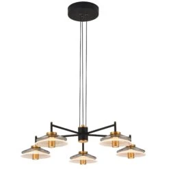 VONN LIGHTING VONN Artisan Verona VAC3315BL 31" Integrated LED ETL Certified Pendant, Height Adjustable Chandelier, Black -VONN LIGHTING VAC3315BL IMAGE WB3