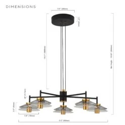 VONN LIGHTING VONN Artisan Verona VAC3315BL 31" Integrated LED ETL Certified Pendant, Height Adjustable Chandelier, Black -VONN LIGHTING VAC3315BL IMAGE WB7