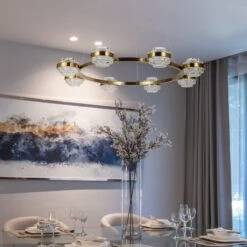 VONN LIGHTING VONN Artisan Milano VAC3338AB 33" Integrated LED ETL Certified Pendant, Height Adjustable Ring Chandelier, Antique Brass -VONN LIGHTING VAC3338AB IMAGE 3 63beb5f4 339f 4f94 b380 d8b3efe47274