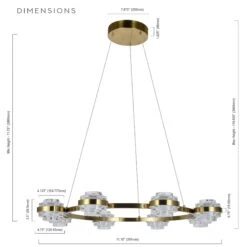 VONN LIGHTING VONN Artisan Milano VAC3338AB 33" Integrated LED ETL Certified Pendant, Height Adjustable Ring Chandelier, Antique Brass -VONN LIGHTING VAC3338AB IMAGE WB7