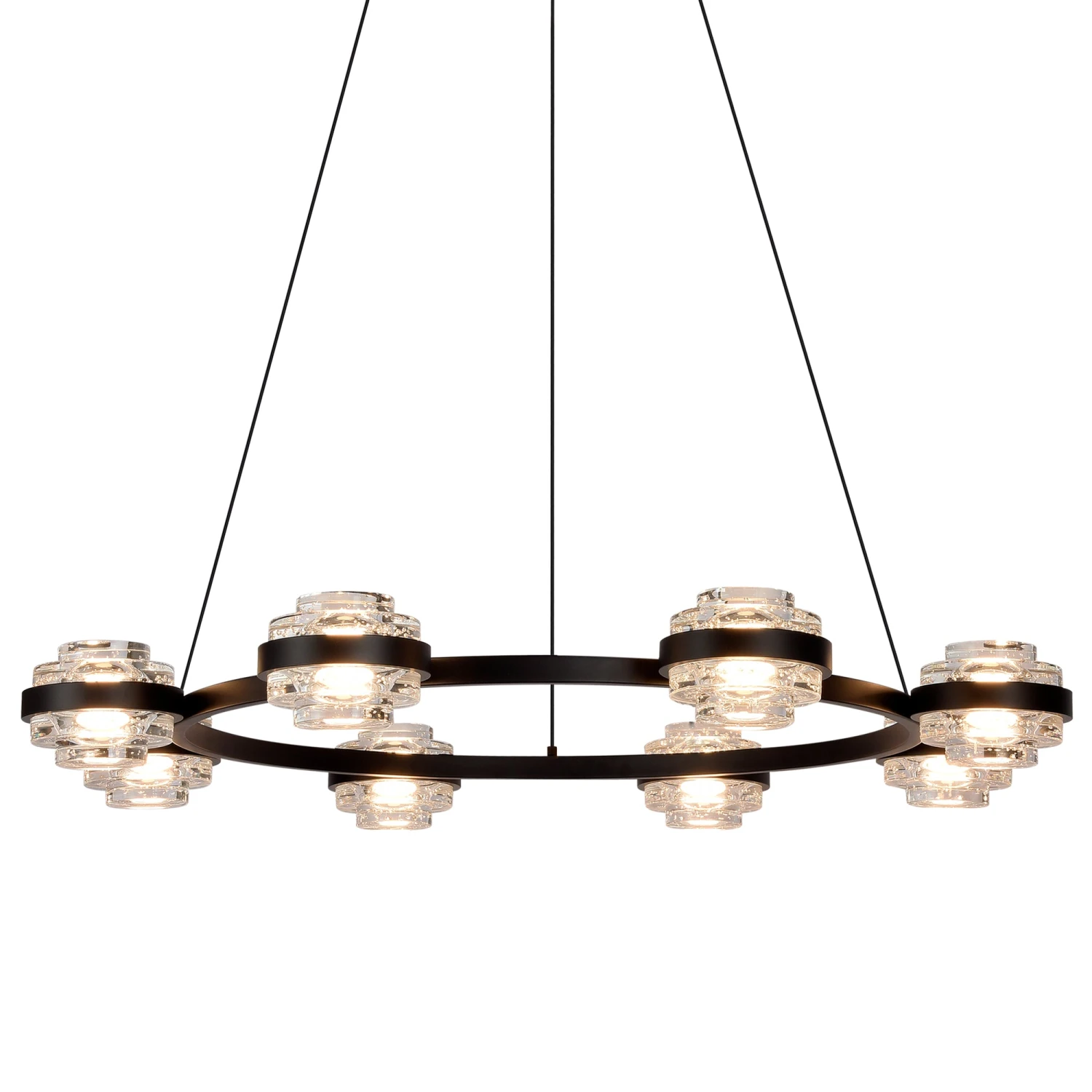 VONN LIGHTING VONN Artisan Milano VAC3338BL 33" Integrated LED ETL Certified Pendant, Height Adjustable Ring Chandelier, Black 3 VONN LIGHTING VONN Artisan Milano VAC3338BL 33" Integrated LED ETL Certified Pendant, Height Adjustable Ring Chandelier, Black