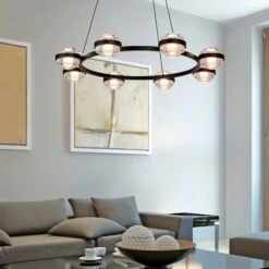 VONN LIGHTING VONN Artisan Milano VAC3338BL 33" Integrated LED ETL Certified Pendant, Height Adjustable Ring Chandelier, Black 18 VONN LIGHTING VONN Artisan Milano VAC3338BL 33" Integrated LED ETL Certified Pendant, Height Adjustable Ring Chandelier, Black -VONN LIGHTING VAC3338BL IMAGE 4