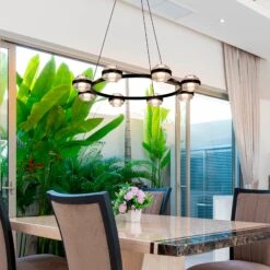 VONN LIGHTING VONN Artisan Milano VAC3338BL 33" Integrated LED ETL Certified Pendant, Height Adjustable Ring Chandelier, Black 19 VONN LIGHTING VONN Artisan Milano VAC3338BL 33" Integrated LED ETL Certified Pendant, Height Adjustable Ring Chandelier, Black -VONN LIGHTING VAC3338BL IMAGE 5