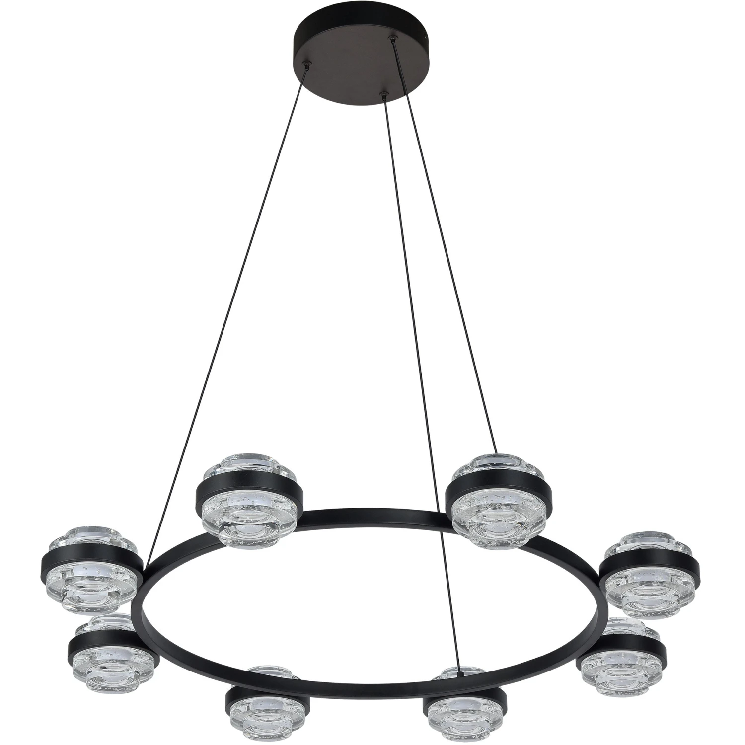 VONN LIGHTING VONN Artisan Milano VAC3338BL 33" Integrated LED ETL Certified Pendant, Height Adjustable Ring Chandelier, Black 10 VONN LIGHTING VONN Artisan Milano VAC3338BL 33" Integrated LED ETL Certified Pendant, Height Adjustable Ring Chandelier, Black - Image 8