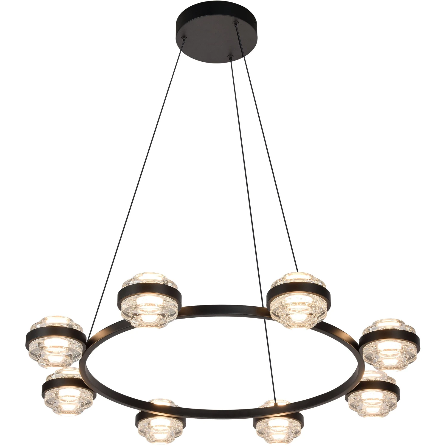 VONN LIGHTING VONN Artisan Milano VAC3338BL 33" Integrated LED ETL Certified Pendant, Height Adjustable Ring Chandelier, Black 11 VONN LIGHTING VONN Artisan Milano VAC3338BL 33" Integrated LED ETL Certified Pendant, Height Adjustable Ring Chandelier, Black - Image 9