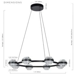 VONN LIGHTING VONN Artisan Milano VAC3338BL 33" Integrated LED ETL Certified Pendant, Height Adjustable Ring Chandelier, Black 27 VONN LIGHTING VONN Artisan Milano VAC3338BL 33" Integrated LED ETL Certified Pendant, Height Adjustable Ring Chandelier, Black -VONN LIGHTING VAC3338BL IMAGE WB7