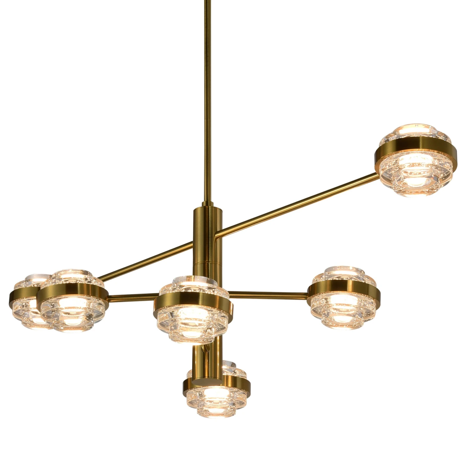 VONN LIGHTING VONN Artisan Milano VAC333RD6AB 40" Integrated LED ETL Certified Chandelier With Height Adjustable Rods, Antique Brass 3 VONN LIGHTING VONN Artisan Milano VAC333RD6AB 40" Integrated LED ETL Certified Chandelier With Height Adjustable Rods, Antique Brass
