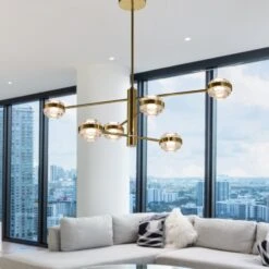 VONN LIGHTING VONN Artisan Milano VAC333RD6AB 40" Integrated LED ETL Certified Chandelier With Height Adjustable Rods, Antique Brass 16 VONN LIGHTING VONN Artisan Milano VAC333RD6AB 40" Integrated LED ETL Certified Chandelier With Height Adjustable Rods, Antique Brass -VONN LIGHTING VAC333RD6AB IMAGE 4