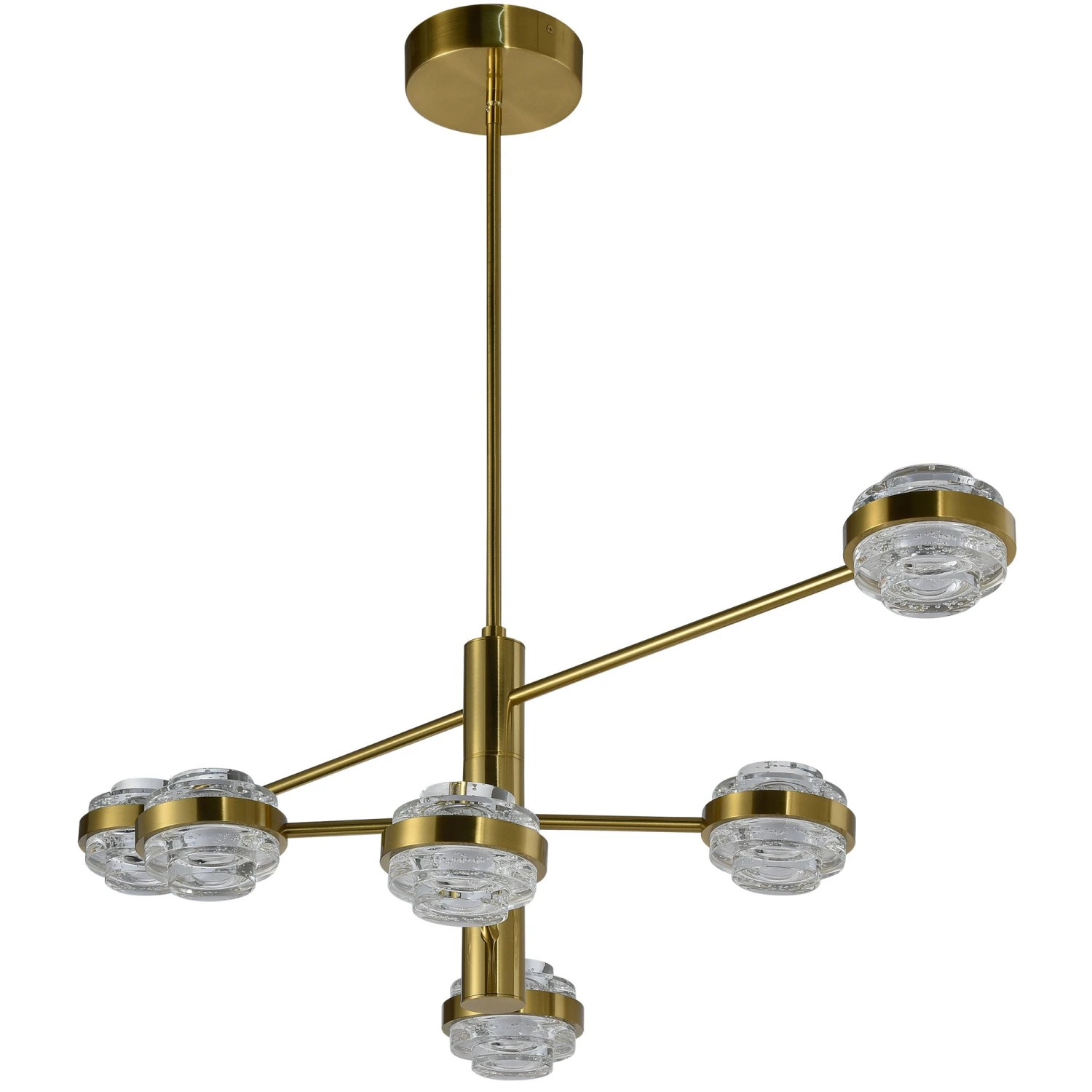 VONN LIGHTING VONN Artisan Milano VAC333RD6AB 40" Integrated LED ETL Certified Chandelier With Height Adjustable Rods, Antique Brass 9 VONN LIGHTING VONN Artisan Milano VAC333RD6AB 40" Integrated LED ETL Certified Chandelier With Height Adjustable Rods, Antique Brass - Image 7
