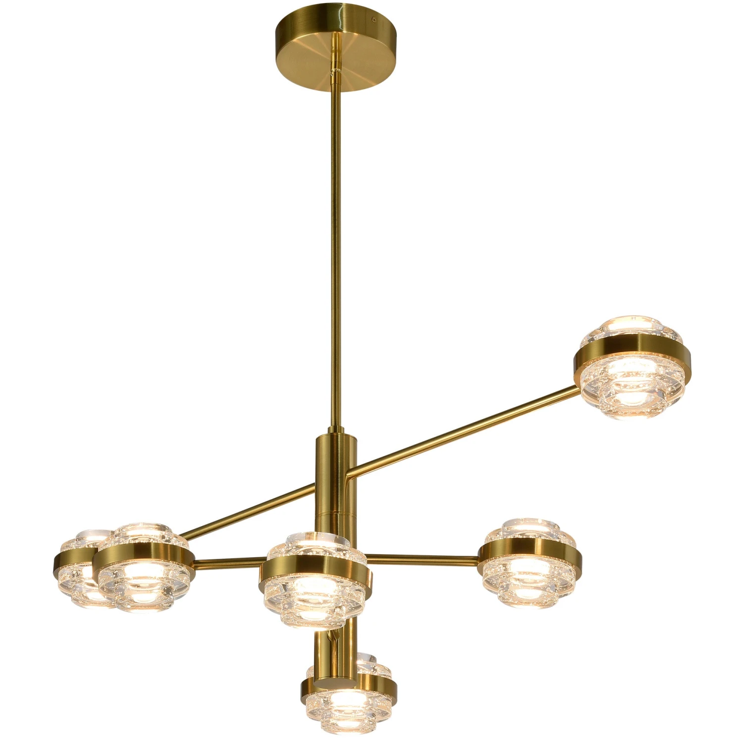 VONN LIGHTING VONN Artisan Milano VAC333RD6AB 40" Integrated LED ETL Certified Chandelier With Height Adjustable Rods, Antique Brass 8 VONN LIGHTING VONN Artisan Milano VAC333RD6AB 40" Integrated LED ETL Certified Chandelier With Height Adjustable Rods, Antique Brass - Image 6
