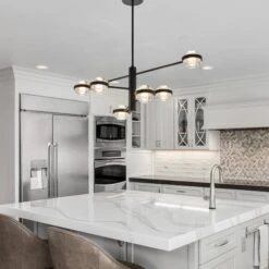 VONN LIGHTING VONN Artisan Milano VAC333RD6BL 40" Integrated LED ETL Certified Chandelier With Height Adjustable Rods, Black -VONN LIGHTING VAC333RD6BL IMAGE 6