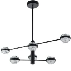 VONN LIGHTING VONN Artisan Milano VAC333RD6BL 40" Integrated LED ETL Certified Chandelier With Height Adjustable Rods, Black -VONN LIGHTING VAC333RD6BL IMAGE WB2