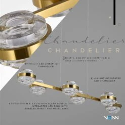 VONN LIGHTING VONN Artisan Milano VAC3LN336AB 39" Integrated LED ETL Certified Pendant, Height Adjustable Chandelier, Antique Brass -VONN LIGHTING VAC3LN336AB INFOGRAPH