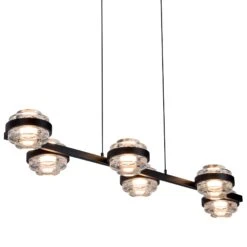 VONN LIGHTING VONN Artisan Milano VAC3LN336BL 39" Integrated LED ETL Certified Pendant, Height Adjustable Chandelier, Black