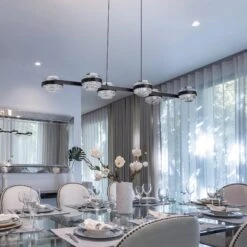 VONN LIGHTING VONN Artisan Milano VAC3LN336BL 39" Integrated LED ETL Certified Pendant, Height Adjustable Chandelier, Black -VONN LIGHTING VAC3LN336BL IMAGE 3