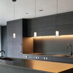 VONN LIGHTING VONN Artisan Genoa VAP2111BL 5" Integrated LED ETL Certified Height Adjustable Pendant With Glass Shade, Black -VONN LIGHTING VAP2111BL IMAGE 5