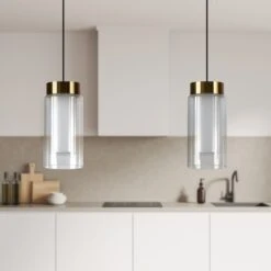 VONN LIGHTING VONN Artisan Genoa VAP2111BL 5" Integrated LED ETL Certified Height Adjustable Pendant With Glass Shade, Black -VONN LIGHTING VAP2111BL IMAGE 7