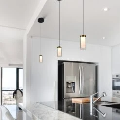 VONN LIGHTING VONN Artisan Genoa VAP2111BL 5" Integrated LED ETL Certified Height Adjustable Pendant With Glass Shade, Black -VONN LIGHTING VAP2111BL IMAGE 9