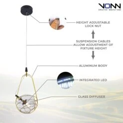 VONN LIGHTING VONN Artisan Firenze VAP2151AB 8" Integrated LED ETL Certified Height Adjustable Pendant With Glass Shade 21 VONN LIGHTING VONN Artisan Firenze VAP2151AB 8" Integrated LED ETL Certified Height Adjustable Pendant With Glass Shade -VONN LIGHTING VAP2151AB Infograph