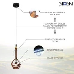 VONN LIGHTING VONN Artisan Bari VAP2171AB 7" Integrated LED ETL Certified Height Adjustable Pendant With Glass Shade 21 VONN LIGHTING VONN Artisan Bari VAP2171AB 7" Integrated LED ETL Certified Height Adjustable Pendant With Glass Shade -VONN LIGHTING VAP2171AB INFOGRAPH